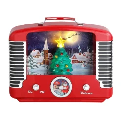 Mr. Christmas Musical Decor>12" Nostalgic Tree Radio - Red