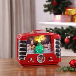 Mr. Christmas Musical Decor>12" Nostalgic Tree Radio - Red