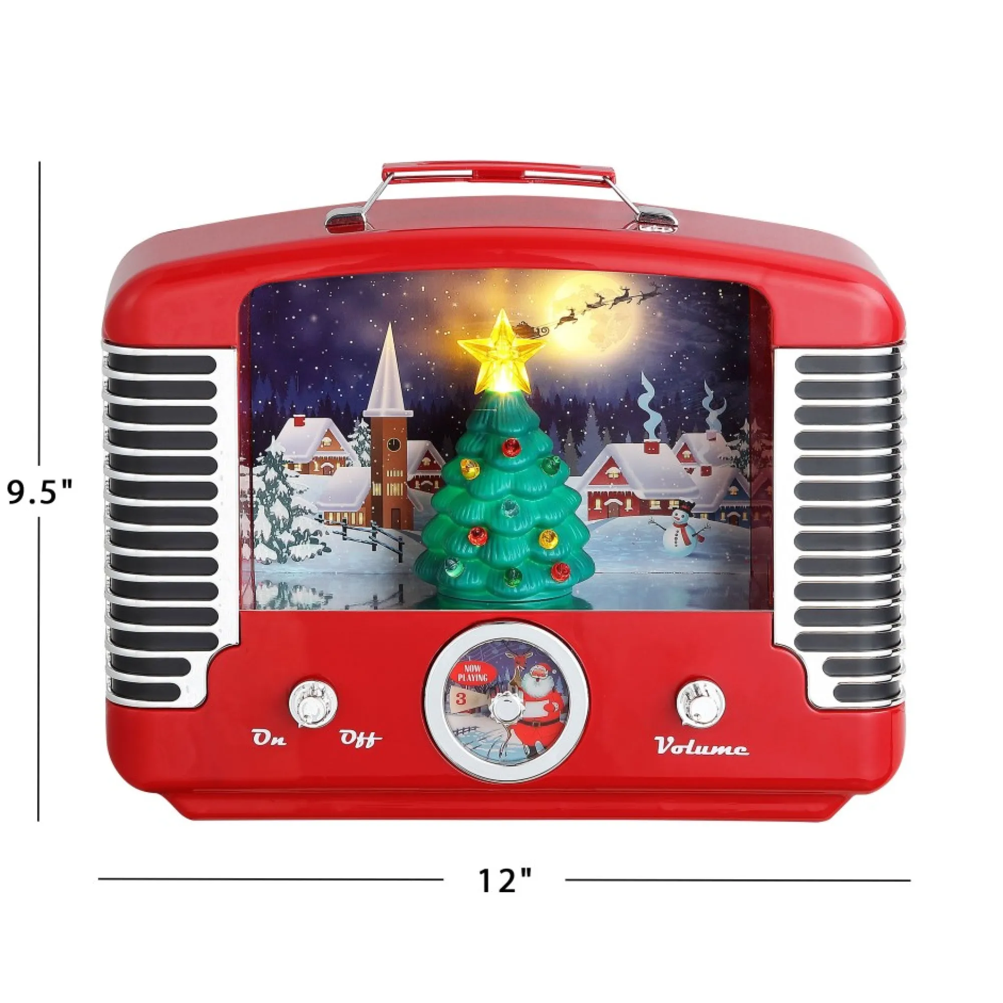 Mr. Christmas Musical Decor>12" Nostalgic Tree Radio - Red