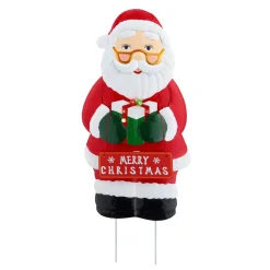 Mr. Christmas Signs>32.5" Outdoor Metal Santa Sign