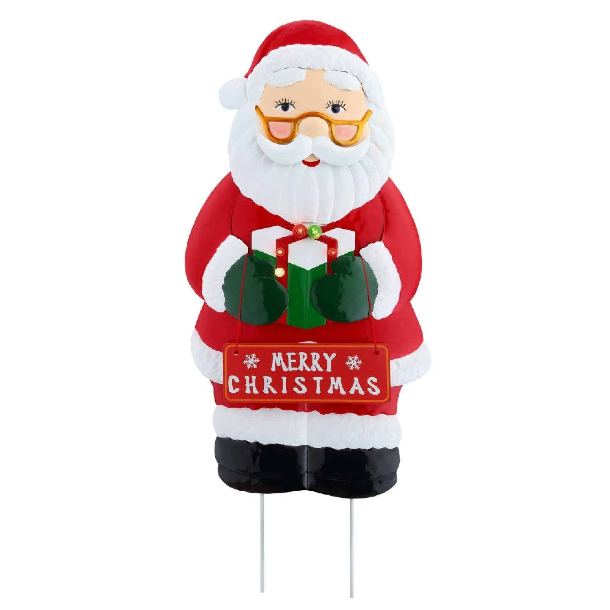 Mr. Christmas Signs>32.5" Outdoor Metal Santa Sign