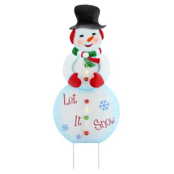 Mr. Christmas Signs>32" Outdoor Metal Snowman Sign