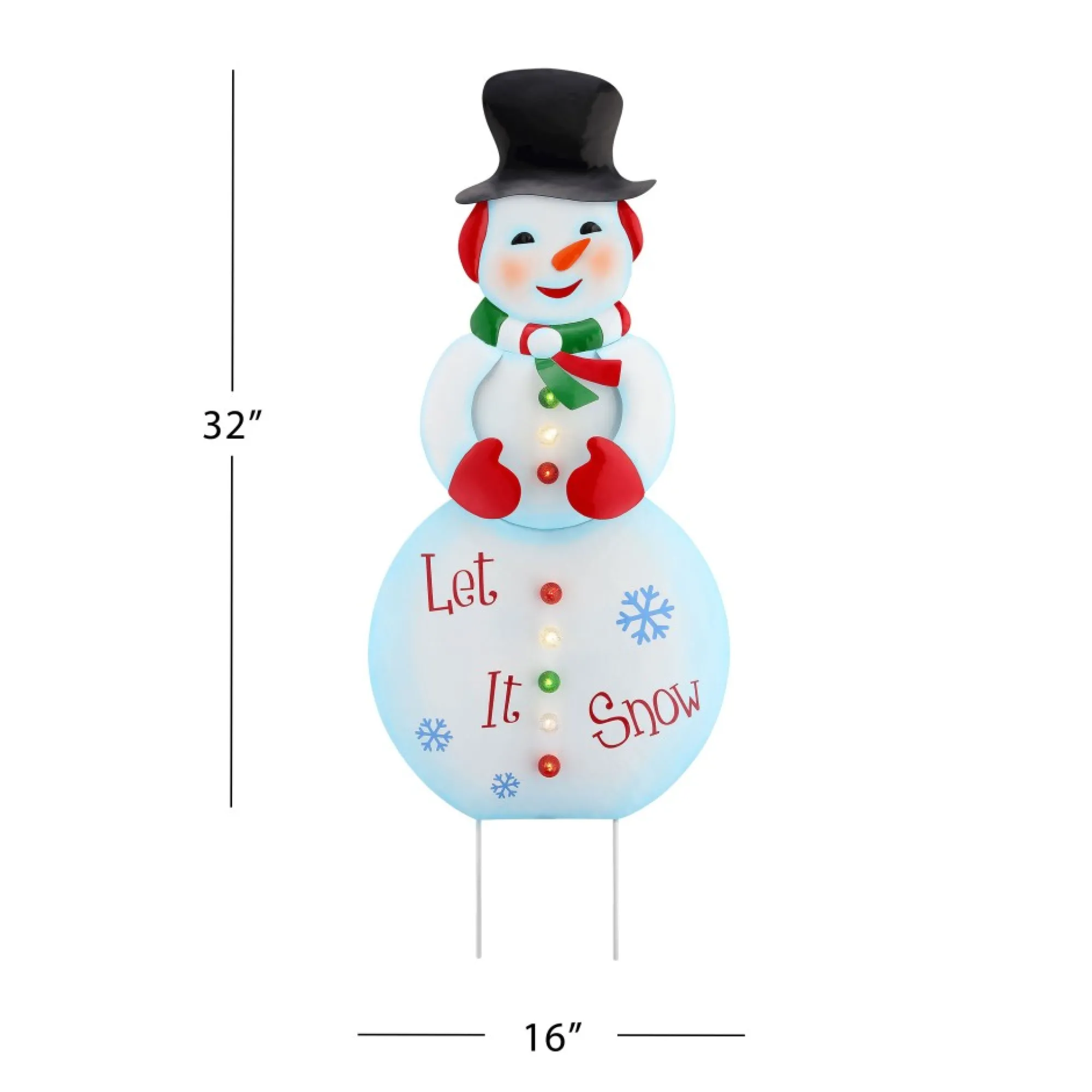 Mr. Christmas Signs>32" Outdoor Metal Snowman Sign