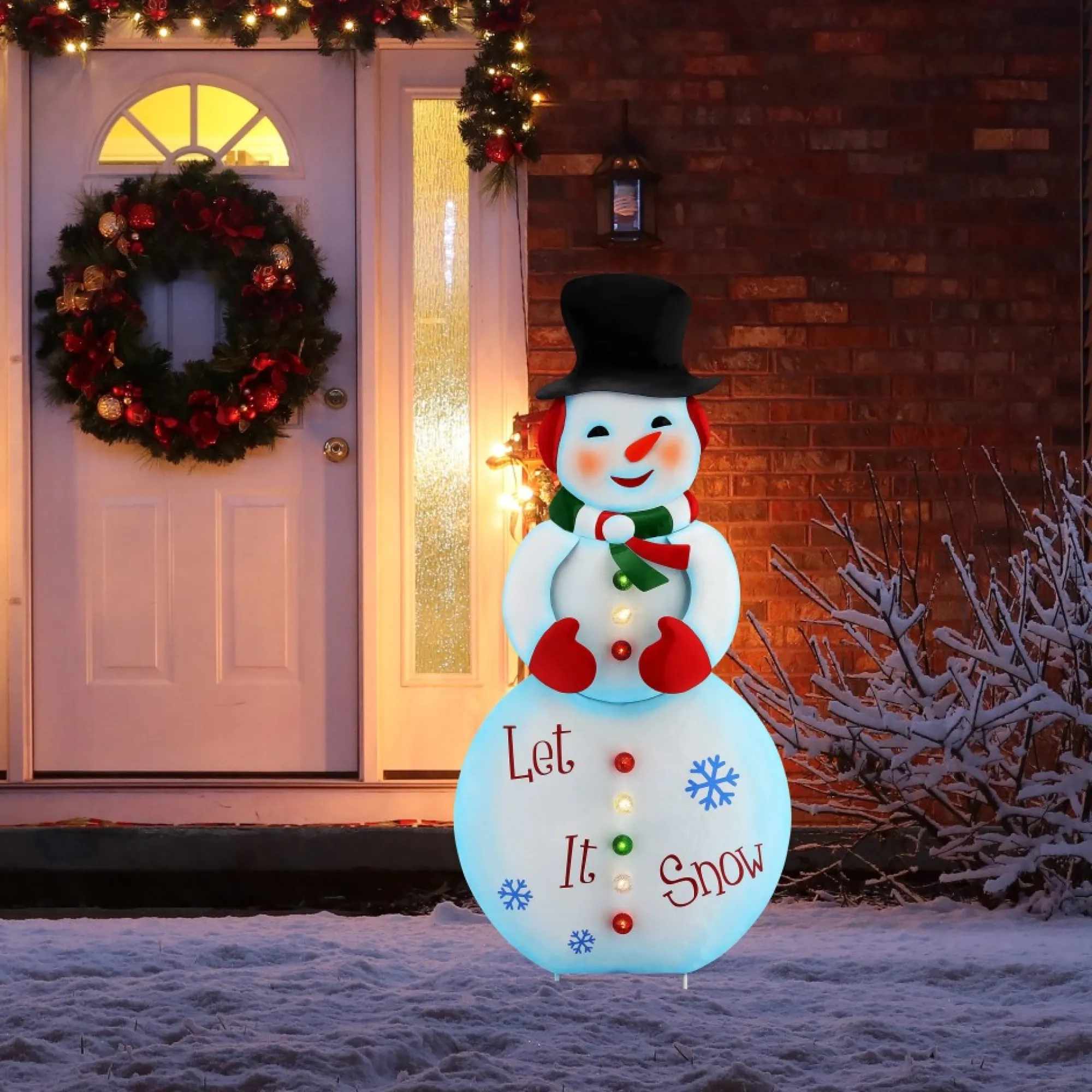 Mr. Christmas Signs>32" Outdoor Metal Snowman Sign