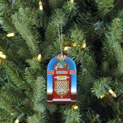 Mr. Christmas Musical Decor>4.9" Retro Jukebox Ornament - Blue