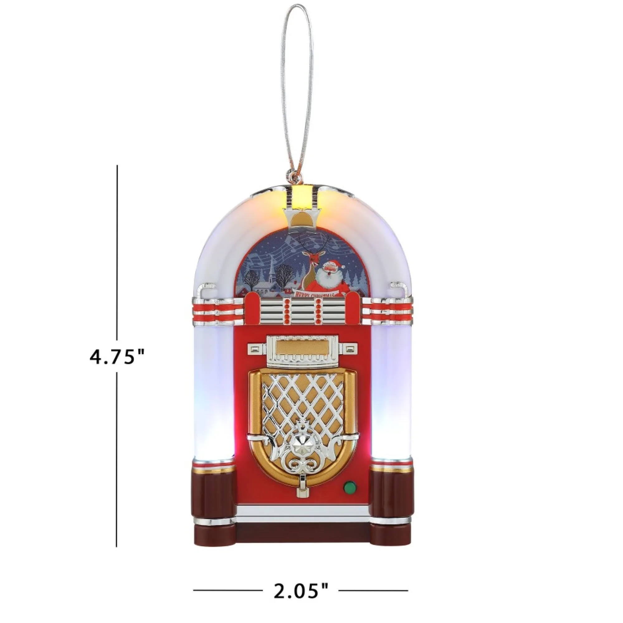 Mr. Christmas Ornaments>4.9" Retro Jukebox Ornament - White