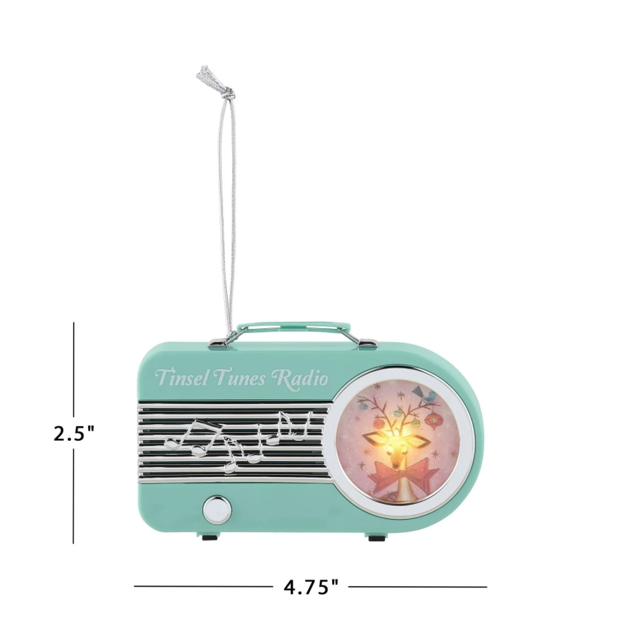 Mr. Christmas Ornaments>4.75" Retro Radio Ornament - Teal