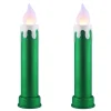 Mr. Christmas Blow Molds>24" Set Of 2 Blow Mold Candles - Green