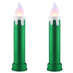 Mr. Christmas Blow Molds>24" Set Of 2 Blow Mold Candles - Green