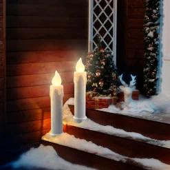 Mr. Christmas Blow Molds>24" Set Of 2 Blow Mold Candles - Silver