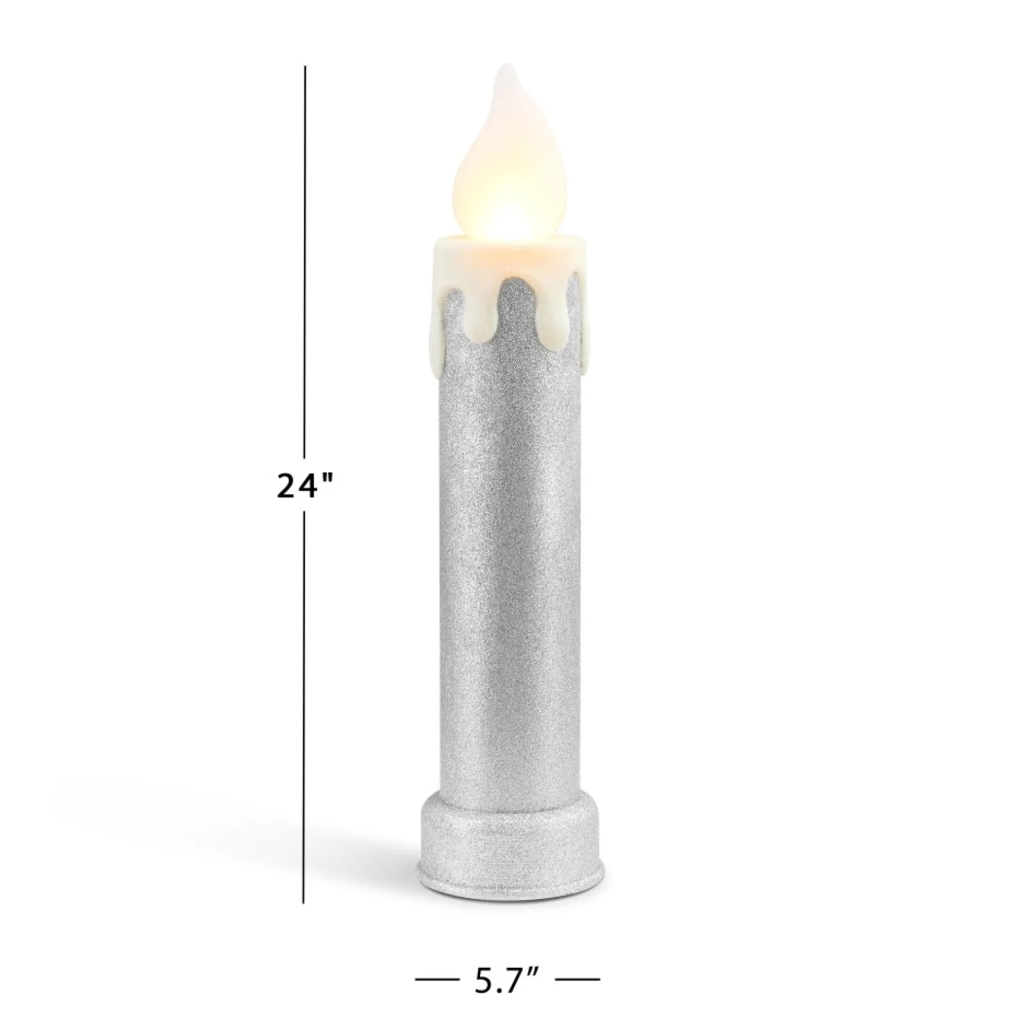 Mr. Christmas Blow Molds>24" Set Of 2 Blow Mold Candles - Silver