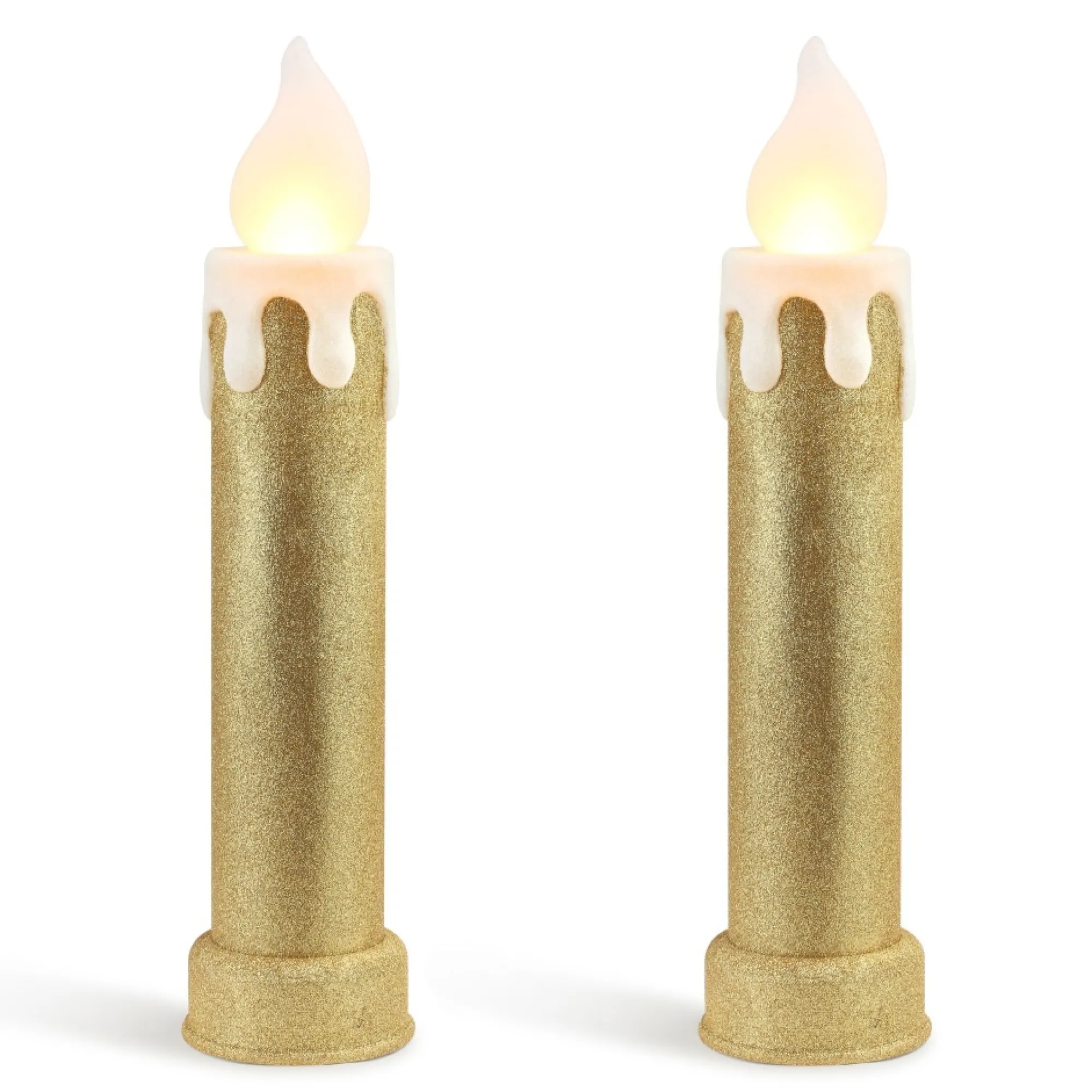 Mr. Christmas Blow Molds>24" Set Of 2 Blow Mold Candles - Gold