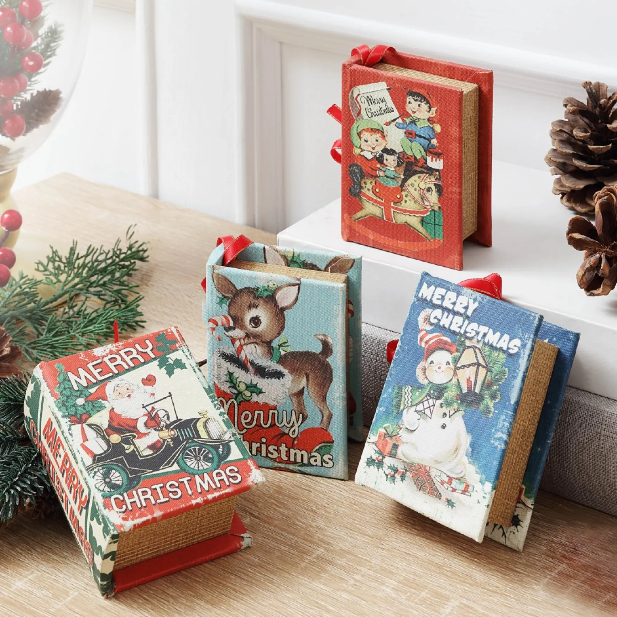 Mr. Christmas Musical Decor>3.75" Set Of 4 Nostalgic Musical Songbooks