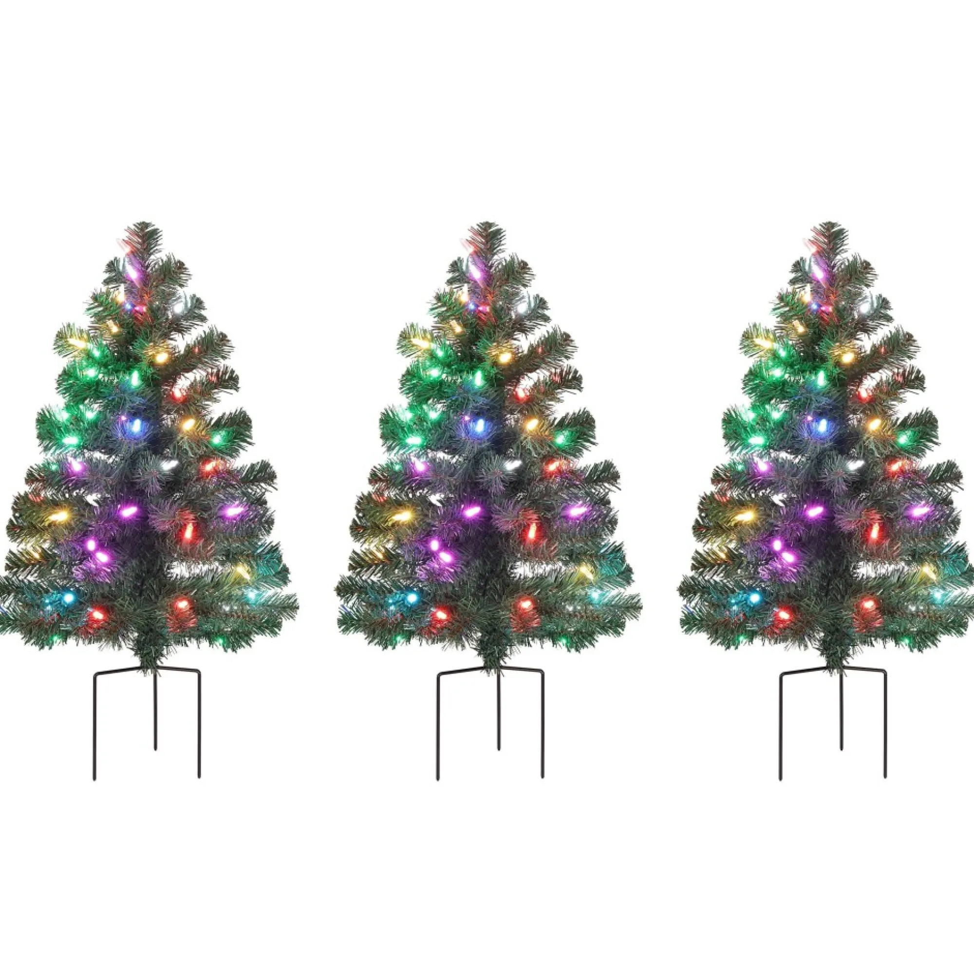 Mr. Christmas Pathway>Alexa Enabled Pathway Christmas Trees - Rgb Bulbs