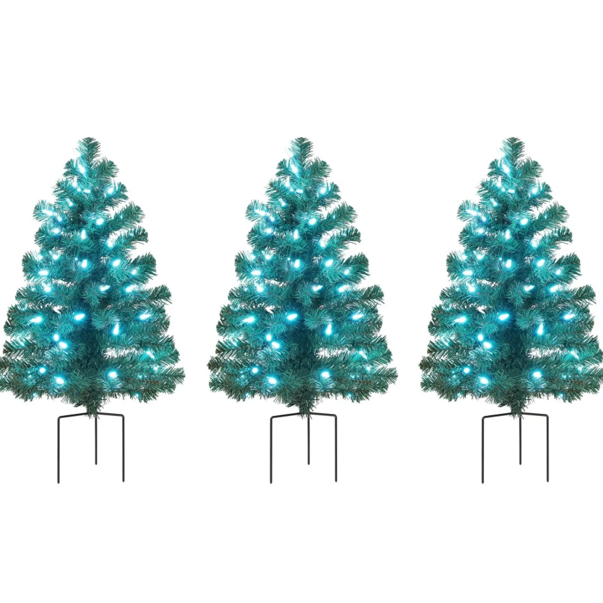Mr. Christmas Pathway>Alexa Enabled Pathway Christmas Trees - Rgb Bulbs