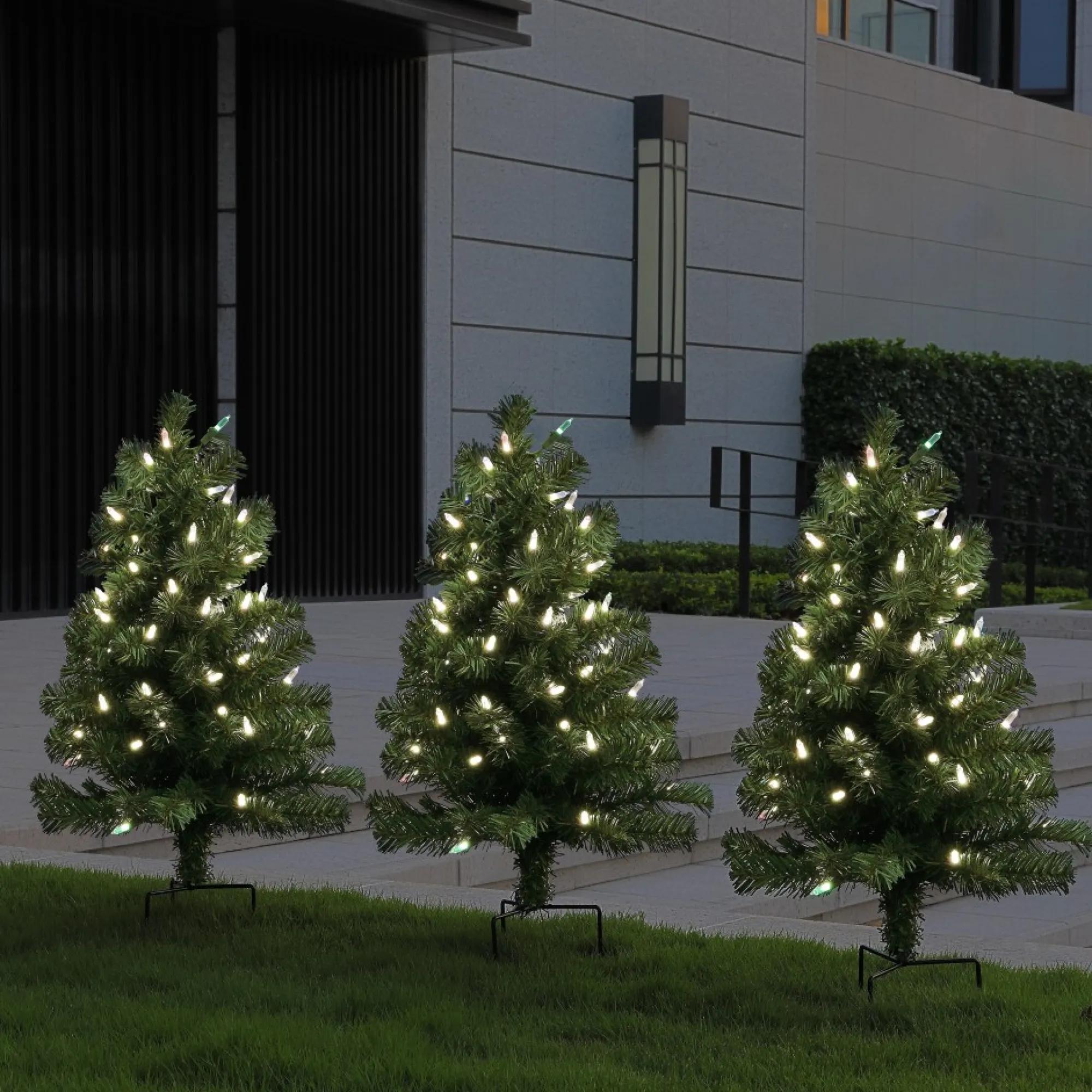 Mr. Christmas Pathway>Alexa Enabled Pathway Christmas Trees - Rgb Bulbs