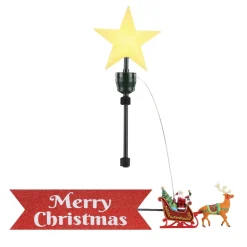 Mr. Christmas Tree Toppers></noscript>Animated Sleigh Tree Topper With Banner - White Santa