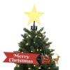 Mr. Christmas Tree Toppers>Animated Sleigh Tree Topper With Banner - Black Santa