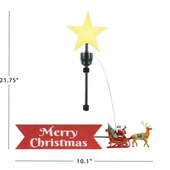 Mr. Christmas Tree Toppers></noscript>Animated Sleigh Tree Topper With Banner - Black Santa