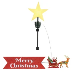 Mr. Christmas Tree Toppers></noscript>Animated Sleigh Tree Topper With Banner - Black Santa