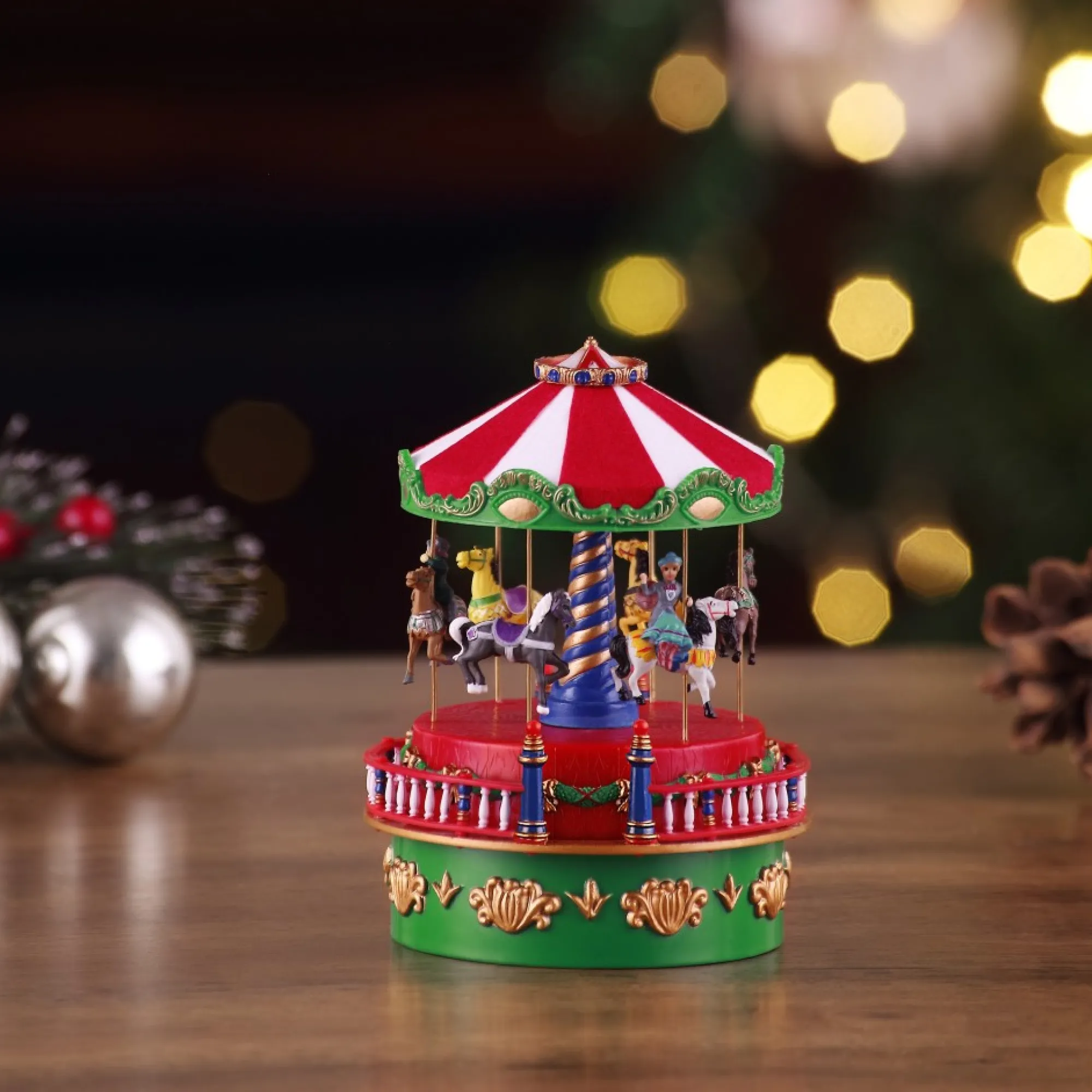 Mr. Christmas Carousels>Mini Carnival Music Box - Carousel