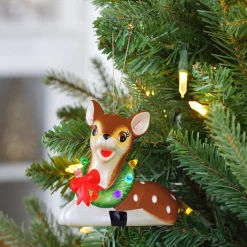 Mr. Christmas Ornaments>Mini Nostalgic Ceramic Figure - Reindeer
