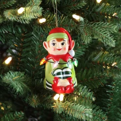 Mr. Christmas Ornaments>Mini Nostalgic Ceramic Figure - Elf