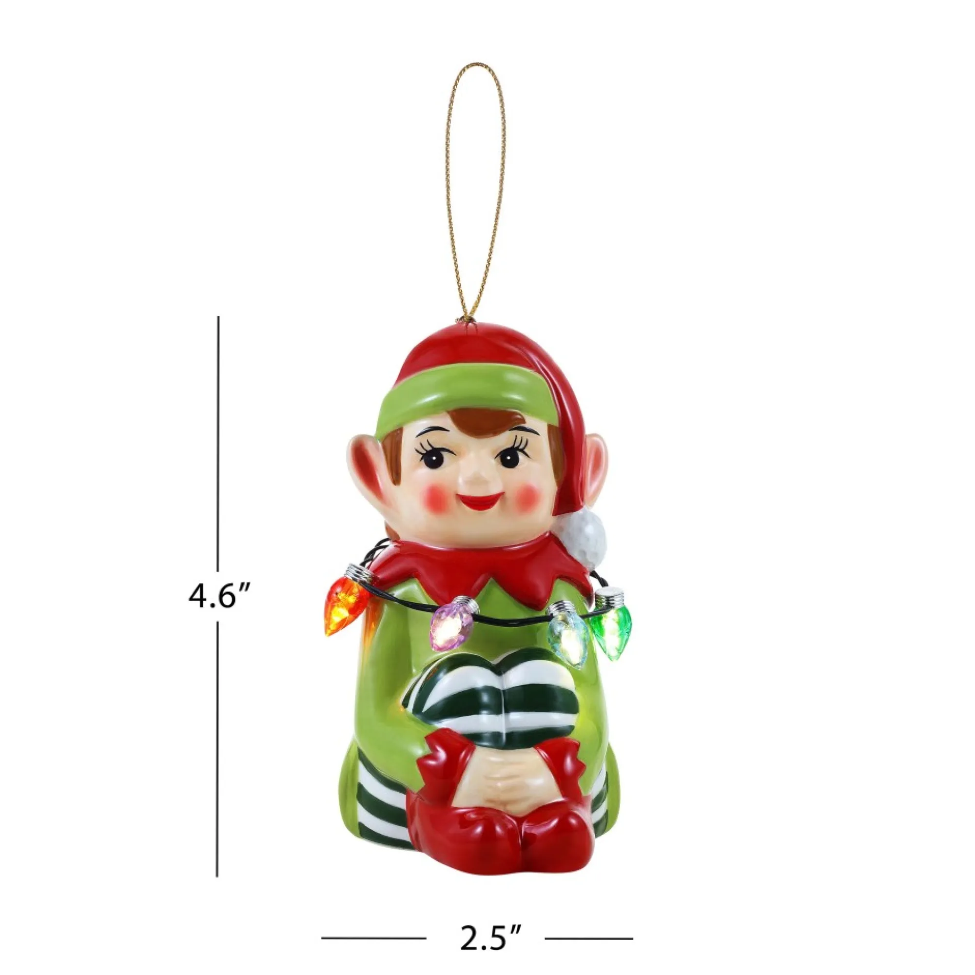 Mr. Christmas Ornaments>Mini Nostalgic Ceramic Figure - Elf