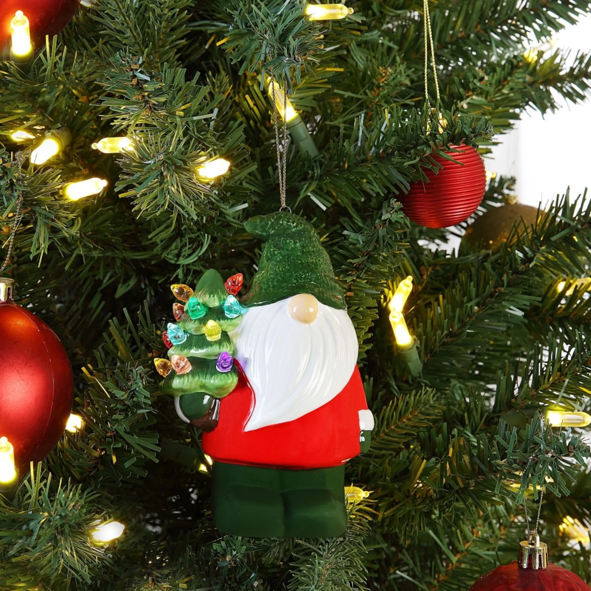 Mr. Christmas Ornaments>Mini Nostalgic Ceramic Figure - Gnome