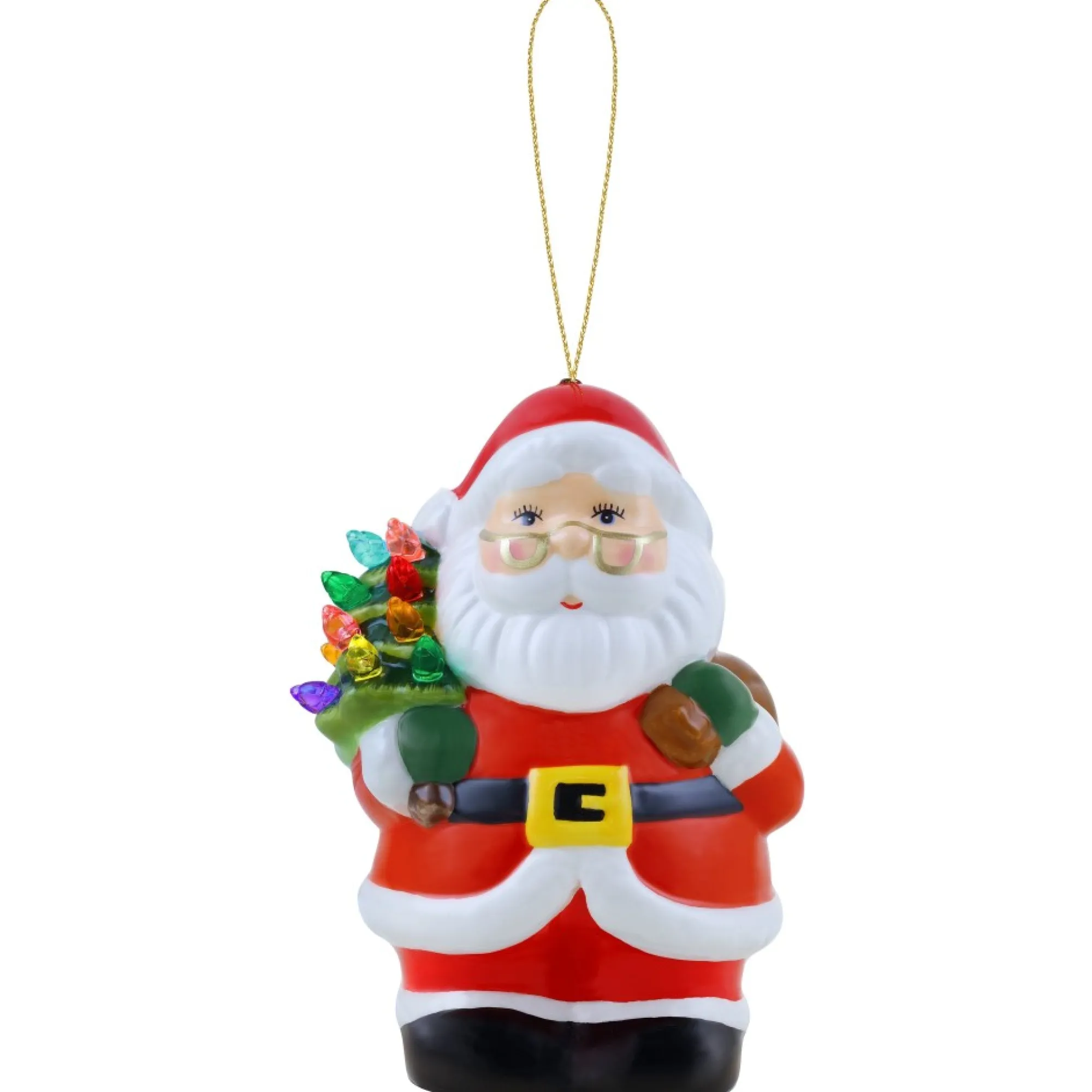 Mr. Christmas Ornaments>Mini Nostalgic Ceramic Figure - White Santa