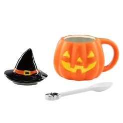 Mr. Christmas Mugs></noscript>Mr. Halloween Lidded Jack-O-Lantern Mug With Spoon