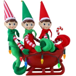 Mr. Christmas Musical Decor>Musical Tabletop Elves In Sleigh