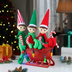 Mr. Christmas Musical Decor>Musical Tabletop Elves In Sleigh