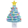 Mr. Christmas Night Lights>Nostalgic Ceramic Tree Nightlight - Blue
