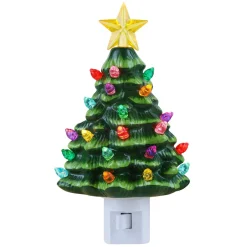 Mr. Christmas Night Lights>Nostalgic Ceramic Tree Nightlight - Green