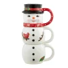 Mr. Christmas Mugs>12Oz Set Of 3 Ceramic Stacking Mugs - Snowman