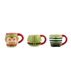 Mr. Christmas Mugs></noscript>12Oz Set Of 3 Ceramic Stacking Mugs - Elf