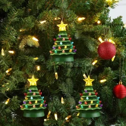 Mr. Christmas Ornaments>Set Of 3 Nostalgic Ceramic Tree Ornaments - Green