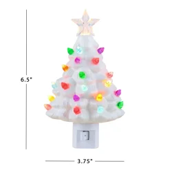 Mr. Christmas Night Lights></noscript>Set Of 2 Nostalgic Ceramic Tree Nightlights - White